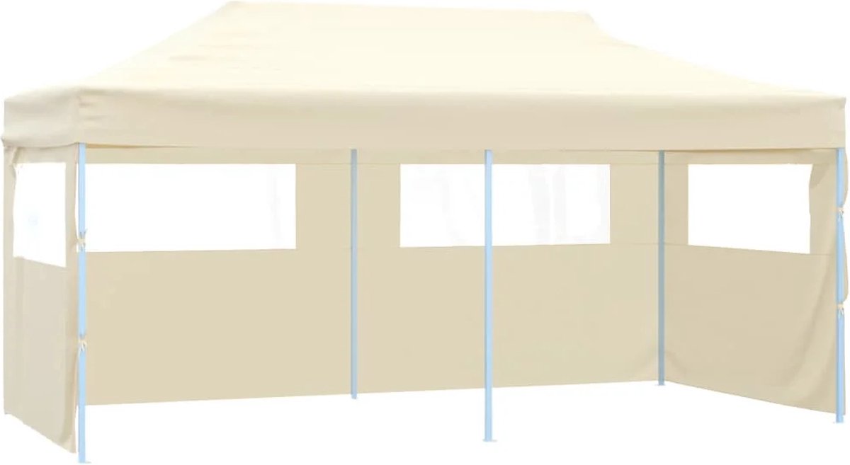 Partytent opvouwbaar - Paviljoen - 3x6 m - Easy up - Waterdicht - Met Zijwanden - Weerbestendig - Crème