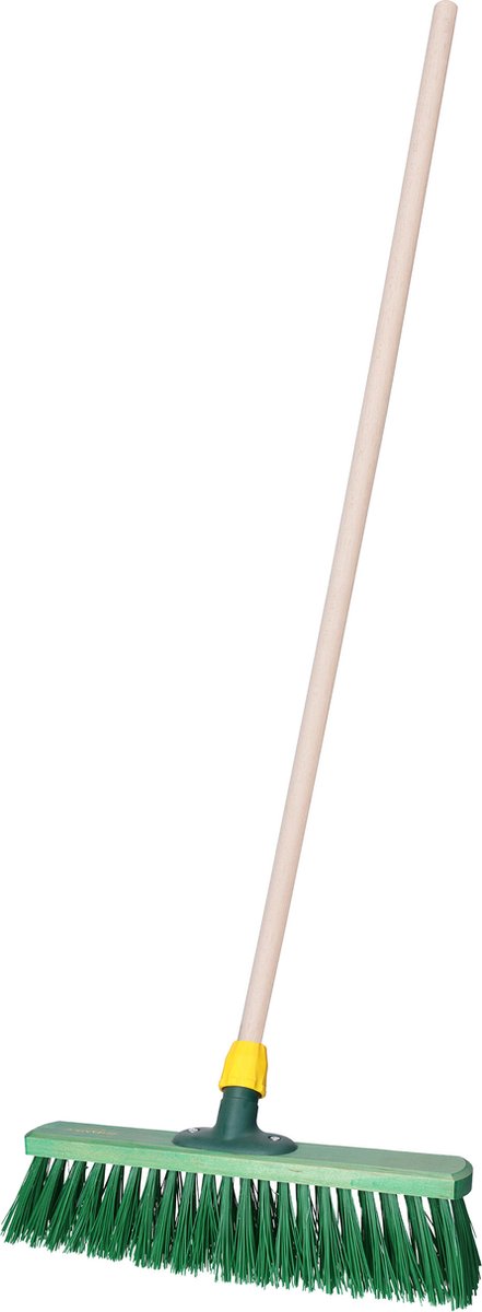 Goedkoopste Straatbezem IVAR voor bestratingen en vlonders - Harde bezemkop van 40 cm breed - Houten steel van 120 cm
