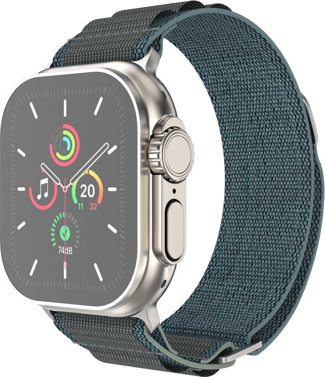 iMoshion Nylon Alpine bandje voor de Apple Watch Series 1 / 2 / 3 / 4 / 5 / 6 / 7 / 8 / 9 / SE / Ultra (2) - 42 / 44 / 45 / 49 mm - Blauw