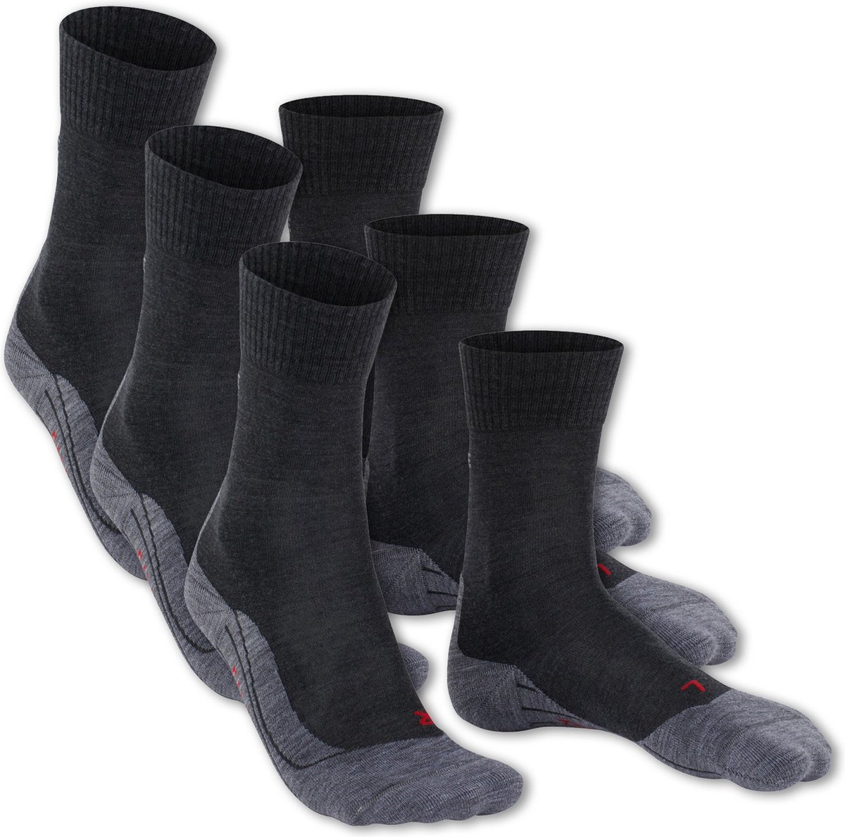 Bundel 3 paar Falke TK5 Wandelsokken Dames Vochtregulerend Schoencontact Anatomisch Vormgegeven 41-42 Multicolor