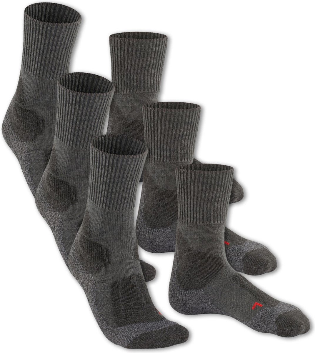 Bundel 3 paar Falke TK1 Wandelsokken Dames Extra Gevoerde Zool Warmte- en Vochtregulerend Ideaal Voor Bergtochten 35-36 Multicolor