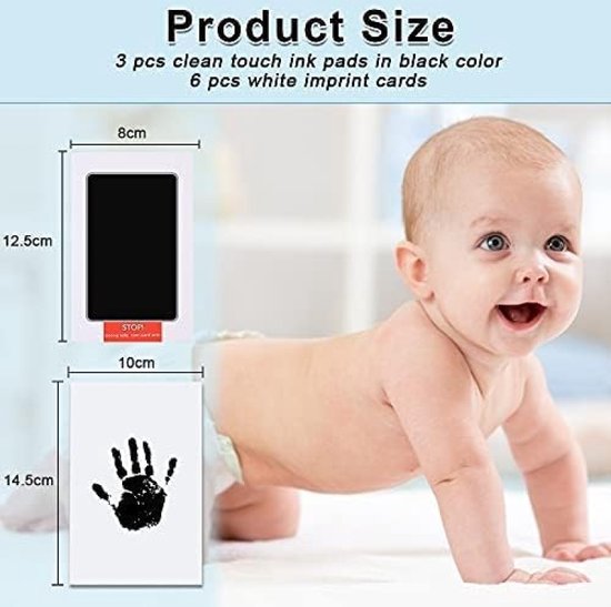 Baby Hand- en Voetafdrukset, 3 Stuks Fotolijst Klei Kit voor pasgeborenen Jongens en Meisjes van Keawe — afbeelding 2