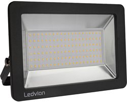 Ledvion - Performance LED-schijnwerper buiten, IP66, 100W, 135lm/w, natuurlijk wit, 4000K, superhelder, breedstraler, buitenlamp