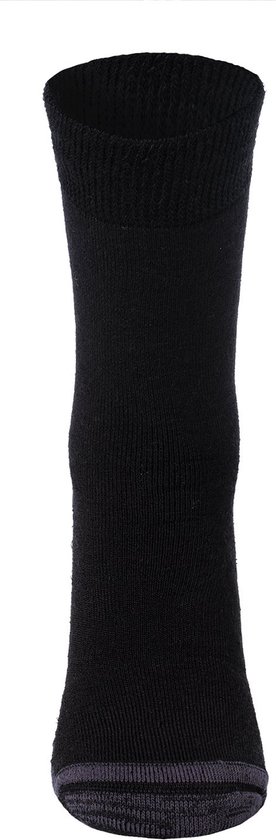 Chaussettes d'hiver NOMAD® Premium, paquet de 2 | 39/42 Zwart | Chaussettes d'intérieur Femme / Homme | 32% laine mérinos | Chaussettes épaisses et chaudes en laine | Bon transport de l'humidité