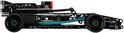 Zwarte LEGO Formule 1 auto, zijaanzicht, met INEOS en PETRONAS logo's.