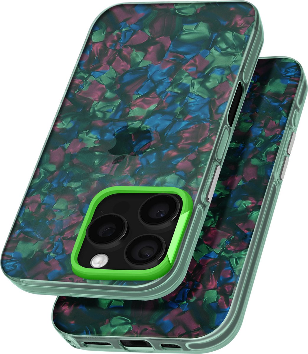 Avizar Geschikt voor Apple iPhone 16 Pro Max zacht hoesje Tutti Frutti, Groen