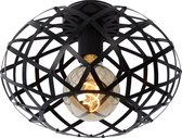 Lucide WOLFRAM - Plafonnière (Plafondlamp) - Ø 30 cm - 1xE27 - Zwart