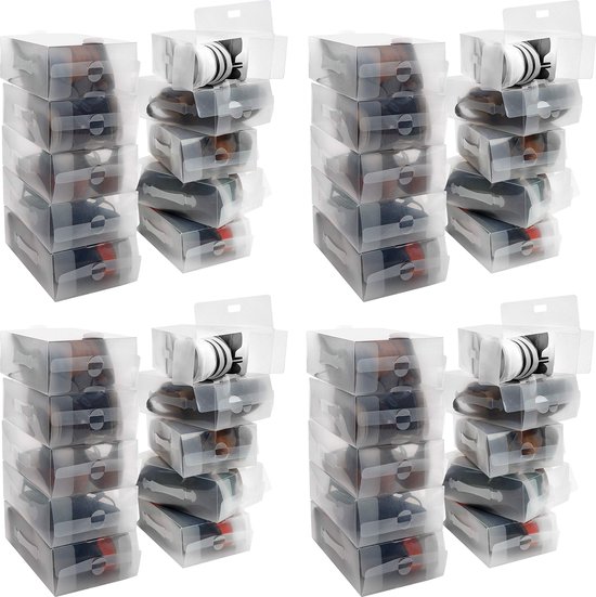 Kurtzy Helder Plastic Schoenen Opslag Dozen ( 40Pak ) – Geschikt