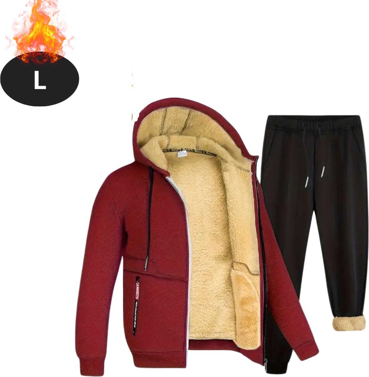 Nivard Thermokleding Heren – Thermobroek – Thermoset Fleece – Met Capuchon – Thermolegging – Winter – Thermojack – Bordeauxrood – L Nivard Thermokleding Heren – Thermobroek – Thermoset Fleece – Met Capuchon – Thermolegging – Winter – Thermojack – Bordeauxrood – L