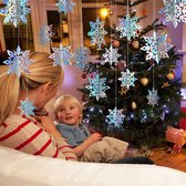 Jojoy - Guirlandes de Noël avec flocons de neige scintillants - Décoration de Noël - Guirlande de Noël - Noël - Neige - 6x Flocon de neige de différentes tailles - HOLOFLAKE