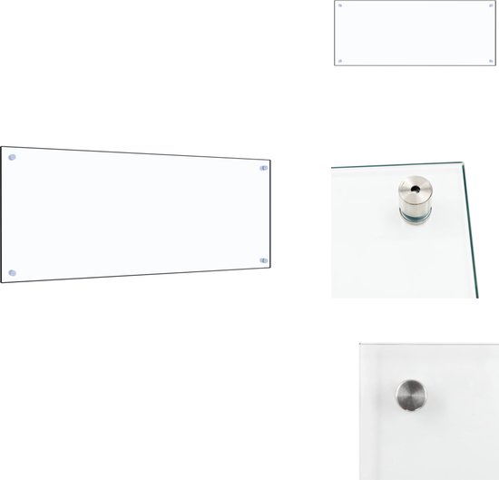 vidaXL Pare-éclaboussures de Cuisine - Pare-éclaboussures de Cuisine - Paroi arrière de cuisine - Murs arrière de Cuisine - Pare-éclaboussures de cuisine 100x40 cm Verre trempé Transparent