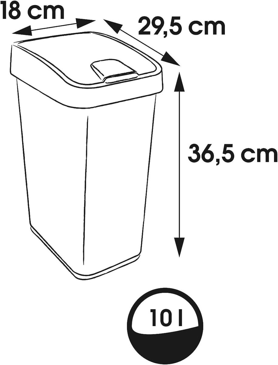 Premium Afvalbak met Flip-Deksel en Soft Touch - Magnetische 10L Afvalemmer in Nordic Green