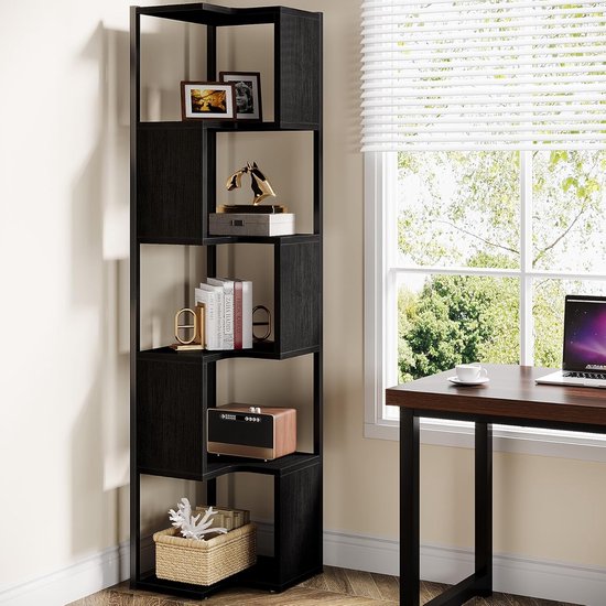 Tribesigns Industriële Boekenkast, 180 cm Hoog Met 5 Verdiepingen en 8 Open Opbergrekken, Display Plankeneenheid Voor Thuiskantoor, Woonkamer, Vintage Bruin Tribesigns Industriële Boekenkast, 180 cm Hoog Met 5 Verdiepingen en 8 Open Opbergrekken, Display Plankeneenheid Voor Thuiskantoor, Woonkamer, Vintage Bruin