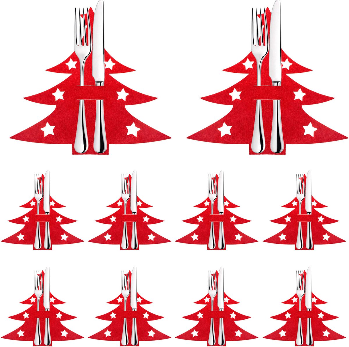 Springos Bestekhouder - Bestekzakje - Kerst - Kerstversiering - 2 stuks