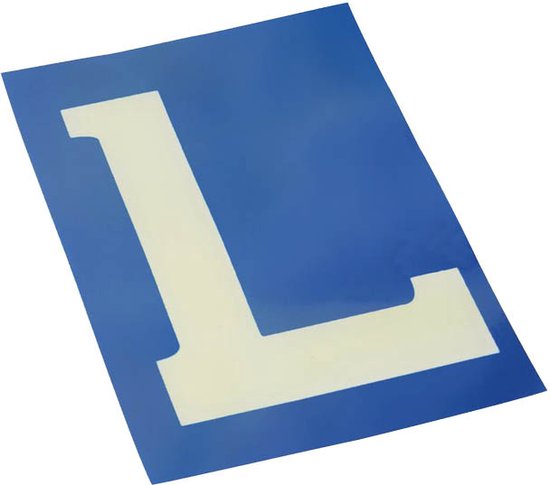 Blauwe statische "L"-sticker (10x15cm) van Carpoint.