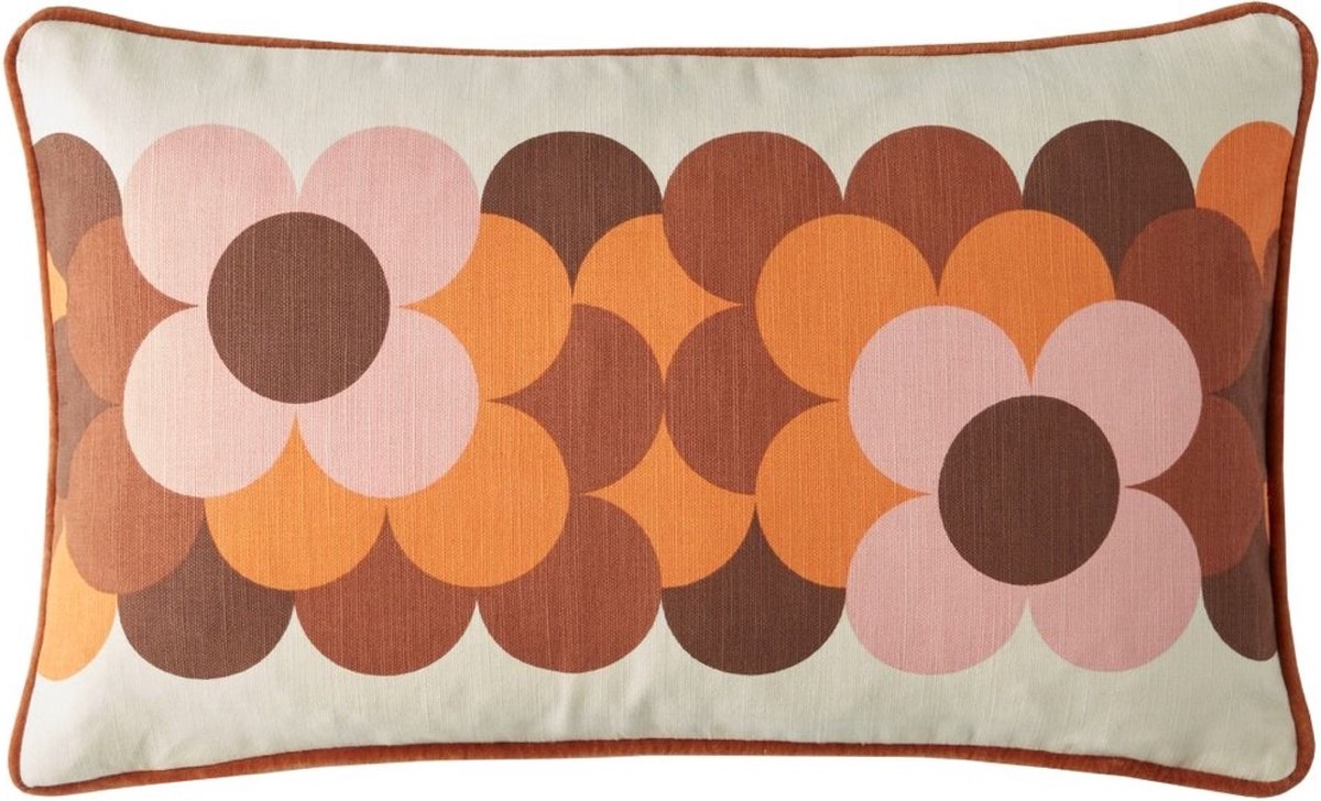 Orla Kiely Retro Flower Stripe Canyon sierkussen - 30x50 cm