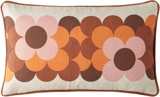 Orla Kiely - Coussin décoratif Retro Flower Stripe Canyon - 30x50 cm