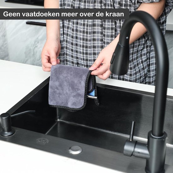 Lopoleis Spoeldoekhouder voor gootsteen, organizer keuken, keukenorganizer en opslag, theedoekenhouder voor spoeldoeken, roestvrij staal, spoelbakorganizer (zilver, magnetisch
