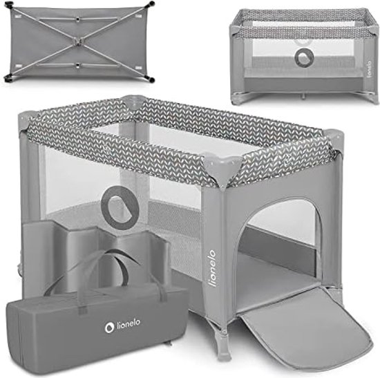 LIONELO Stefi Reisbedje Opvouwbaar Campingbedje Met Matras  036m Tot 15kg Zij Ingang Ventilerende Gaaswanden Wielen Rem Lockguard Veiligheid Compact Inklapbaar Draagtas Donkerblauw 2706823243