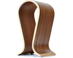 DWIH - Houten Stand Koptelefoonhouder - Omega vorm - Walnoot donker