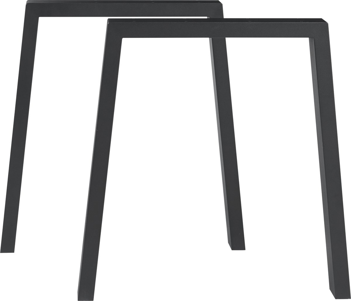 en.casa Stalen onderstel Kraftisried set van 2 tafelpoot 72x70 cm zwart [en.casa]