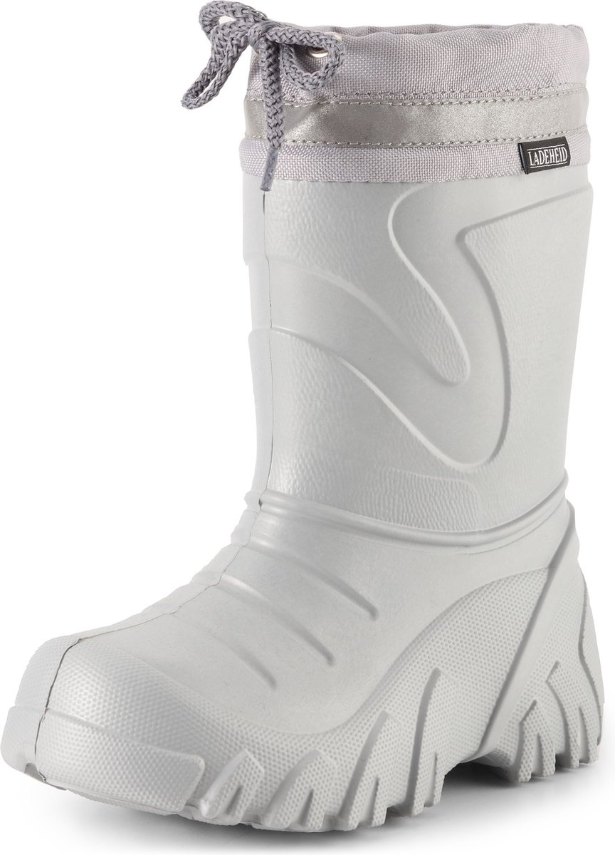 Ladeheid Kinder Regenlaarzen - Winter Thermo Rubber Laarzen Gevoerd - EVA - LA-LMG-835-Grizzly - Grijs/Reflectie - 30/31