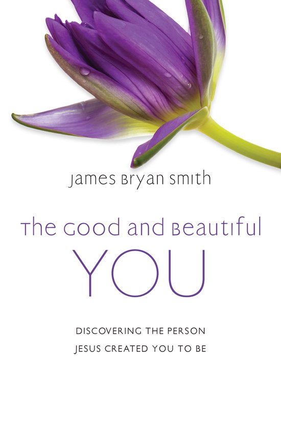 Boekcover met een paarse waterlelie en de titel 'The Good and Beautiful You'
