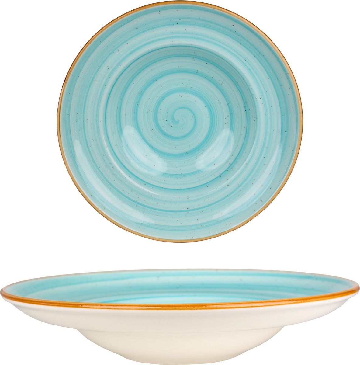 Bonna Pastabord - Aqua - Porselein - 27 cm (450cc) - set van 2