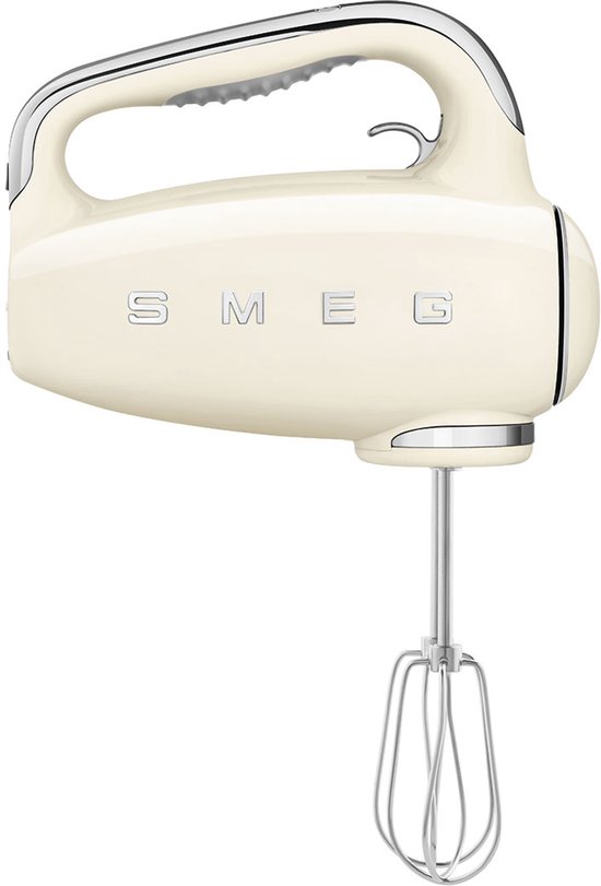 SMEG HMF01CREU Handmixer - 250W - 9 Snelheden - Turbofunctie - LED Display - Inclusief 6 RVS Gardes & Deeghaken - '50s Style - Crème