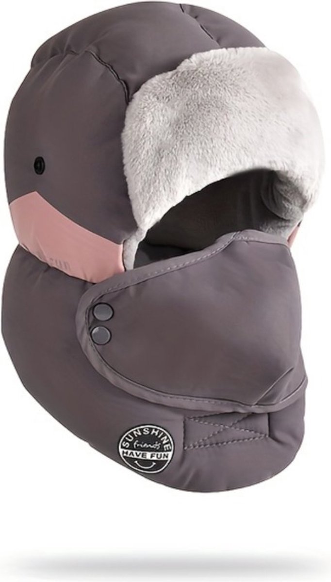 Bovista Wintermuts Heren Dames Volwassenen Muts Ski Mask Bivakmuts Balaclava Ski Masker Wintersport Full Face Mask Winter Masker Donkergrijs Roze