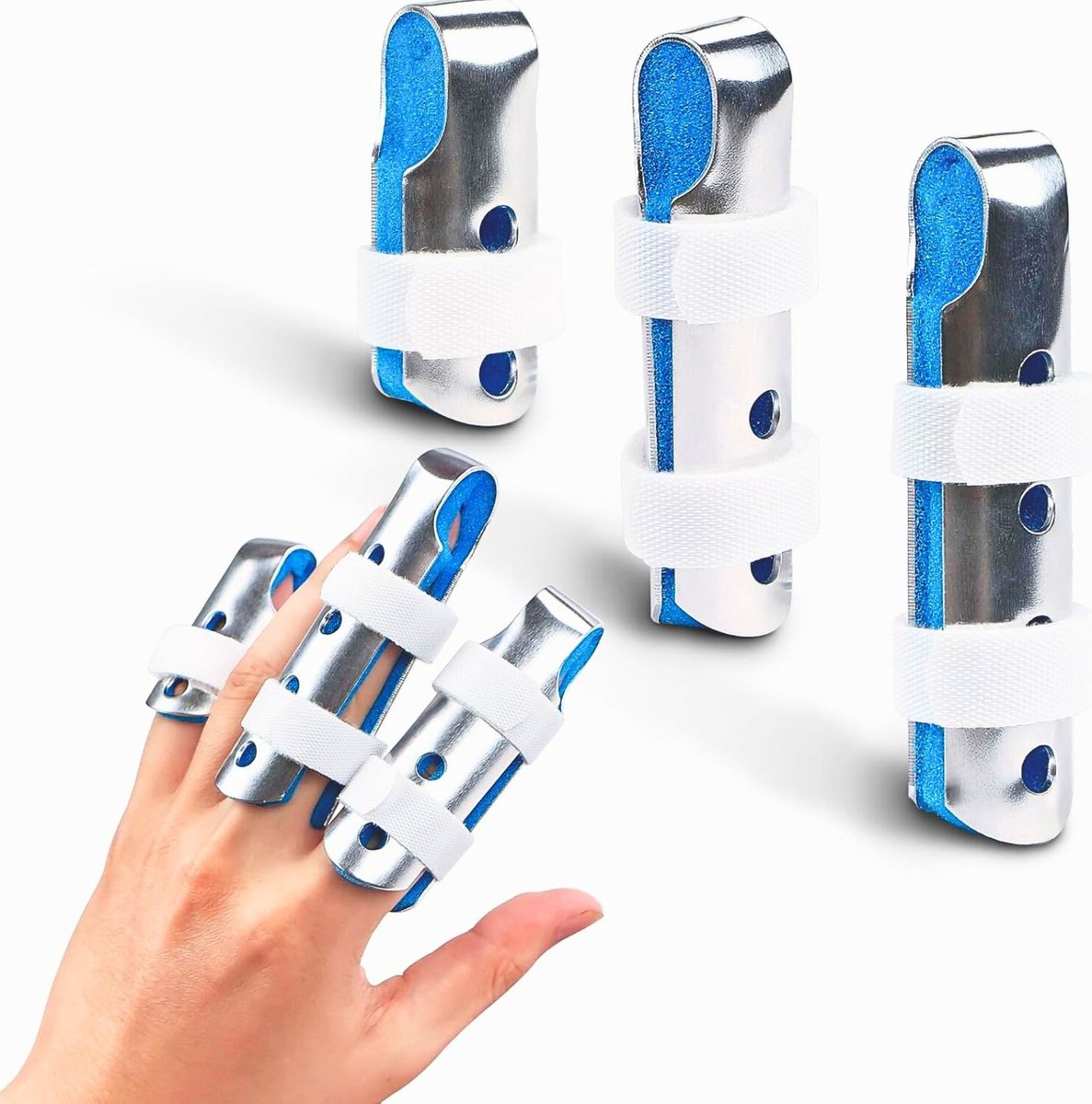 Goedkoopste KANGKA® Vingerbrace Set (3 stuks) - Verstelbare Vingerspalken (Maat M, L en XL) - Finger brace