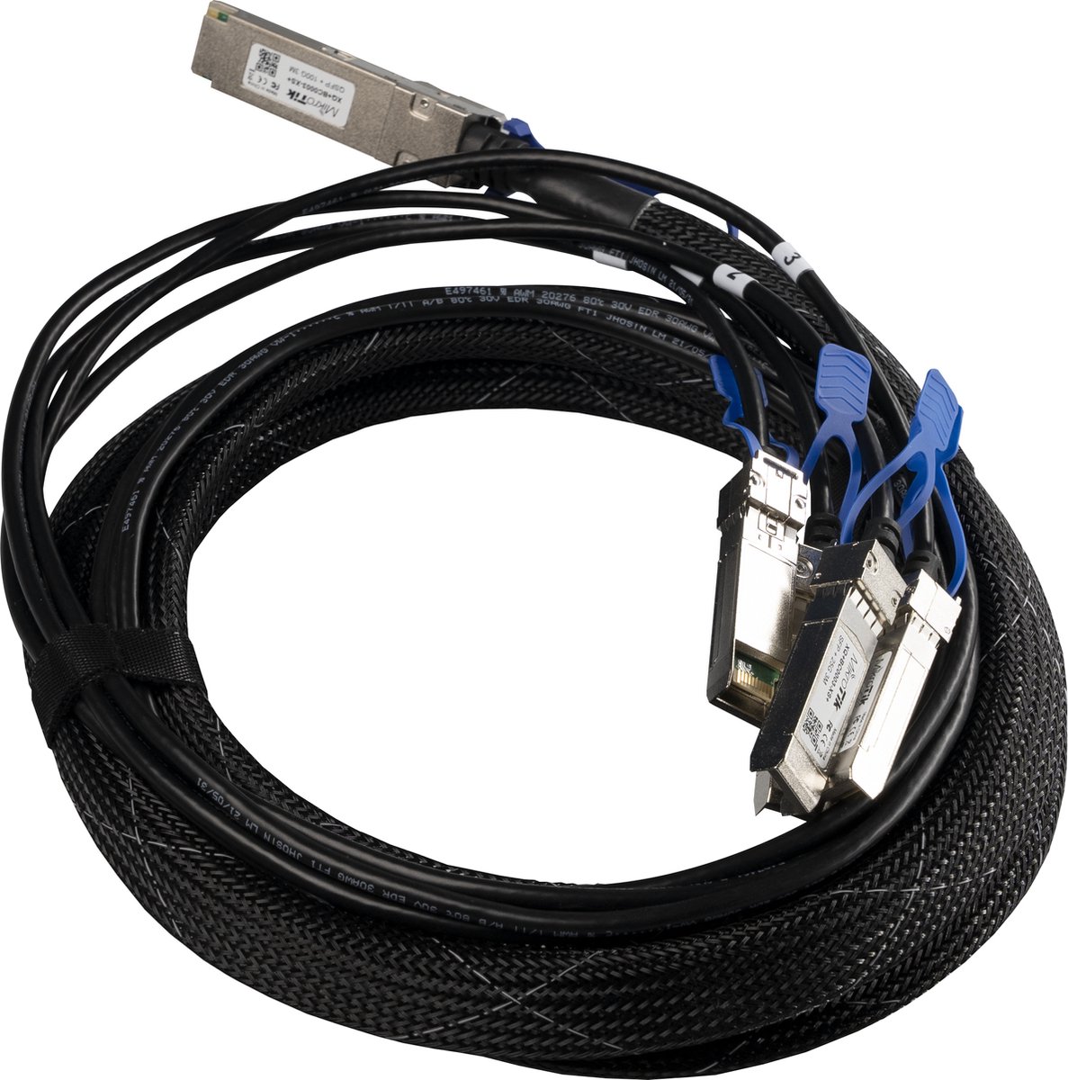 Mikrotik XQ+BC0003-XS+ InfiniBand en Glasvezelkabel 3 m QSFP28 4x SFP28 Zwart, Chroom