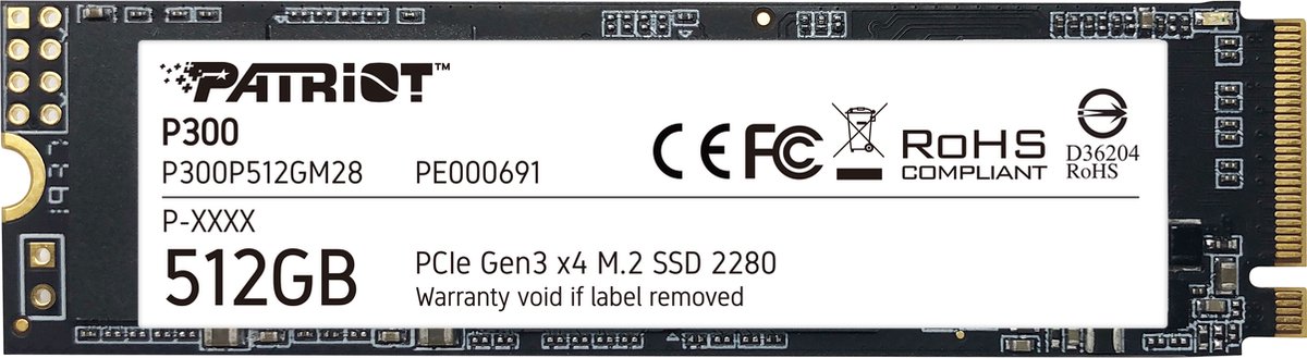 Patriot P300 512 GB P300P512GM28, PCIe 3.0 x4, M.2 2280