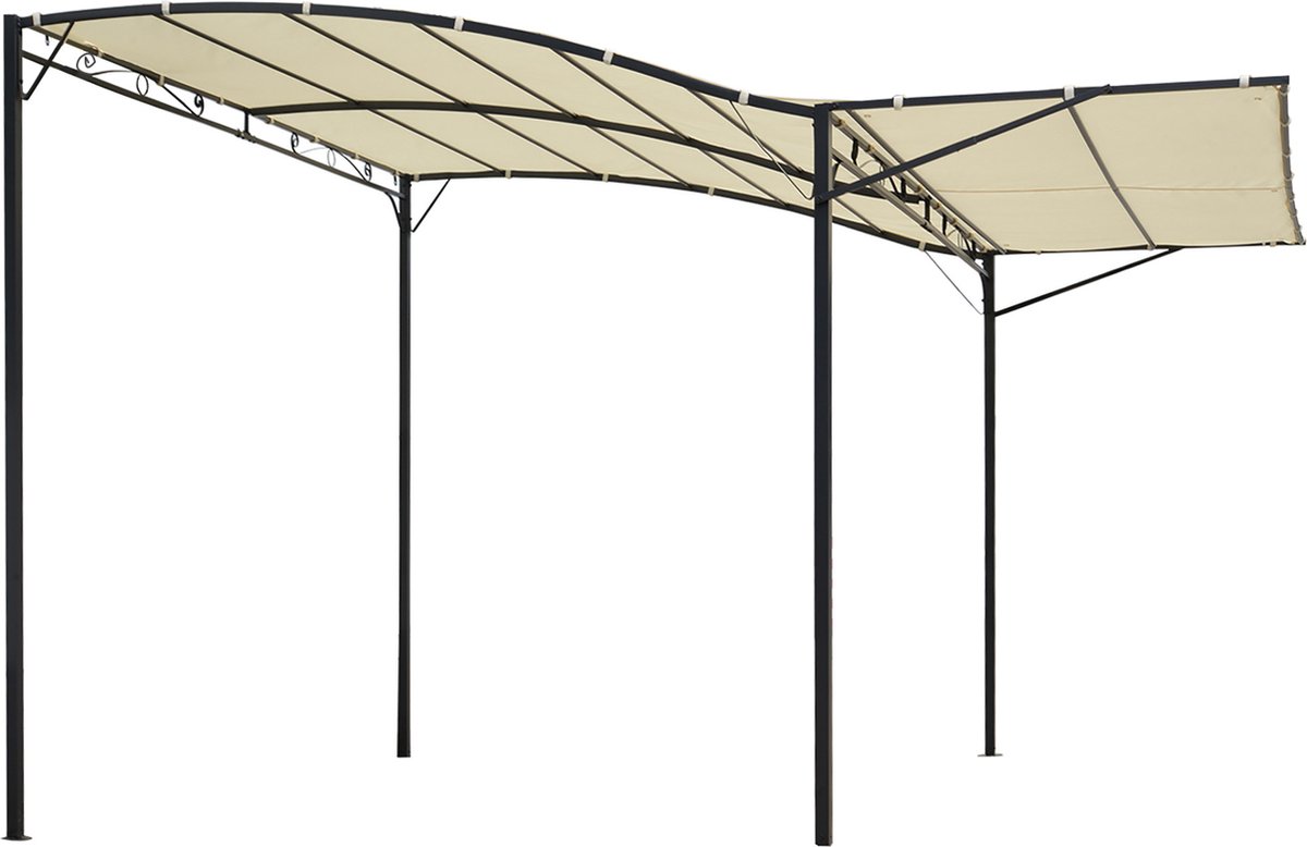 Outsunny Paviljoen tuinpaviljoen zonwering met opklapbaar afdak UV-bescherming 3 x 25 m 84C-135