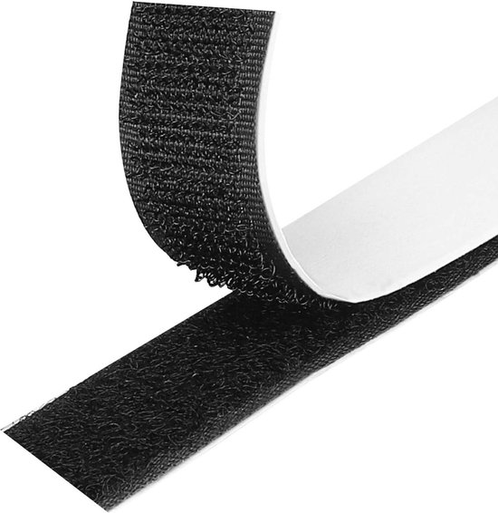 Zelfklevend klittenband, 4 meter fleeceband 4 meter klittenband, 16 mm breed, op maat te knippen met een schaar, zelfklevend klittenband, dubbelzijdig plakband met klittenband