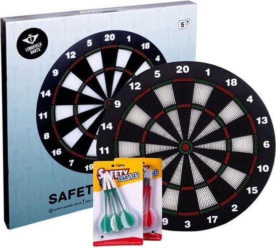 Longfield Darts Dartbord Safety Kinder 45 cm incl. 6 darts