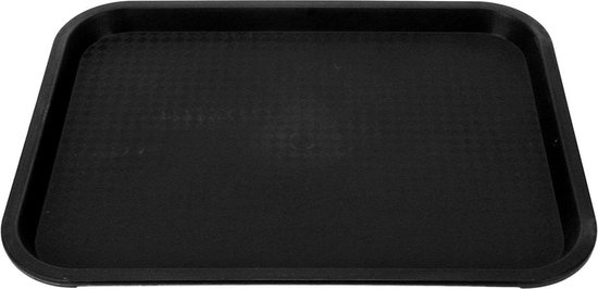 Houten dienblad, rechthoekig dienblad antislip zwart dienblad voor thee, eten, drinken, koffie, keukengerei, restaurants en bars(25 * 18 * 2cm