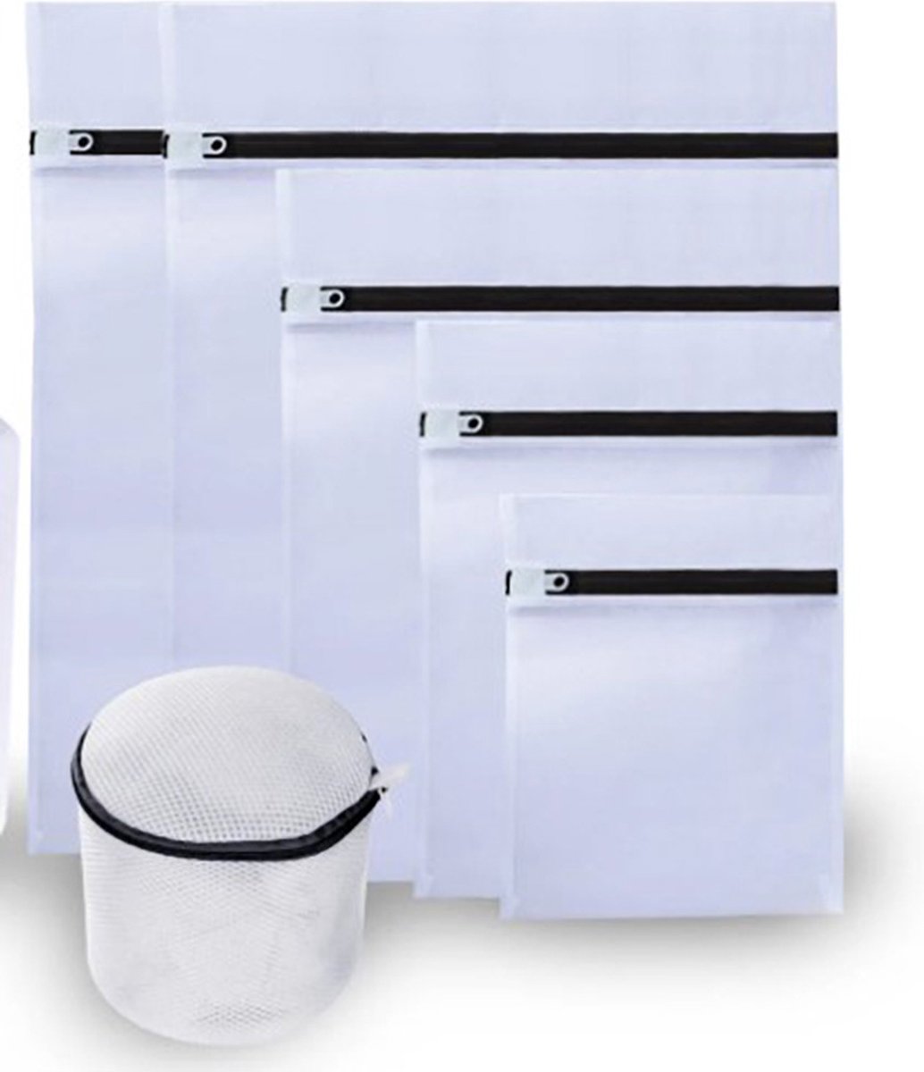 Goedkoopste Actie4you® - Waszakken - Wasnetten - Bescherm je Wasgoed en Wasmachine - Waszakje Lingerie - BH Waszak - 7 stuks - Wit Zwart