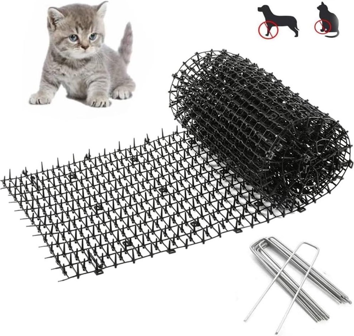 Dierenbarrière Doornrooster - Kattenafweerstrip - 200 x 30 cm - Anti-kattennetwerk - Tuin Kattenafweer