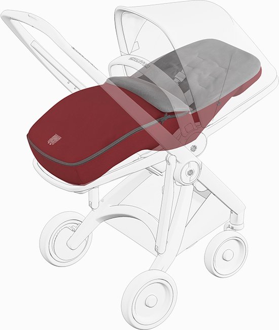 Greentom Voetenzak - Geschikt voor Carrycot & Reversible, Warm & Duurzaam (Gerecycled) - Donkerrood van Merkloos — afbeelding 2