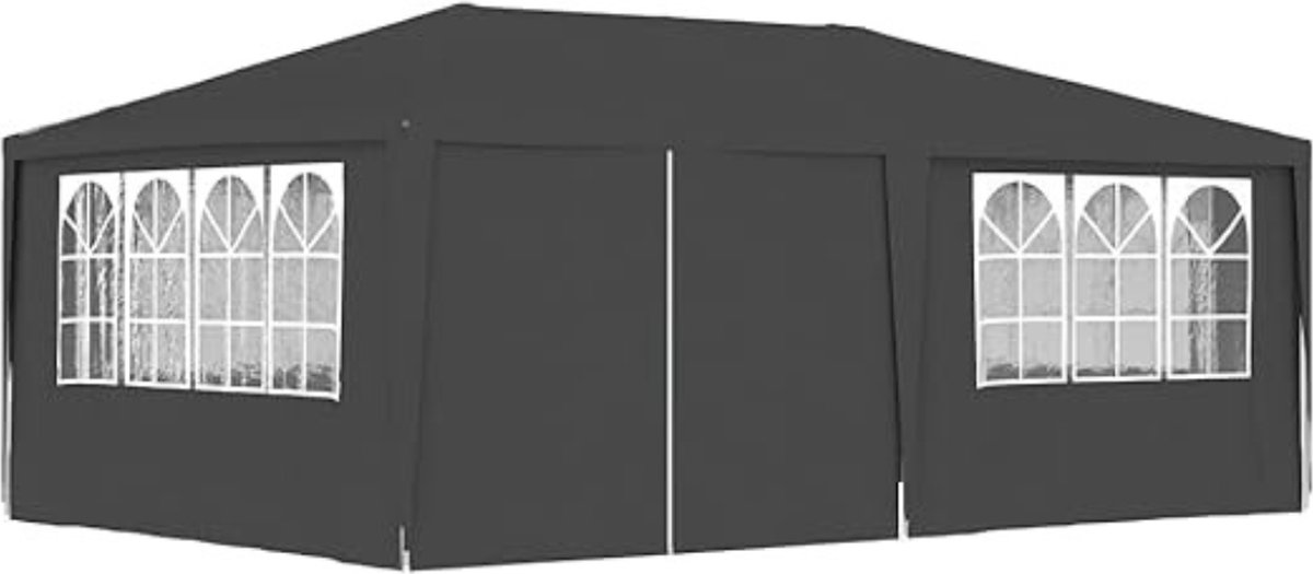 Partytent - Tuinpaviljoen - Feesttent - Vouwtent - Opvouwbaar - Met Zijwanden - Met Zonwering - Zwart