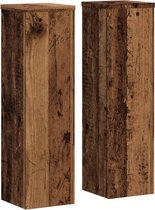COSTWAY Metalen plantenstandaard, 3 etages, 60 kg, bloemenstandaard met lade en kantelbeveiliging, plantentrap, hout, bloemenrek, bloementrap, plantenrek, voor balkon, indoor, 30,5 x 30,5 x 92 cm