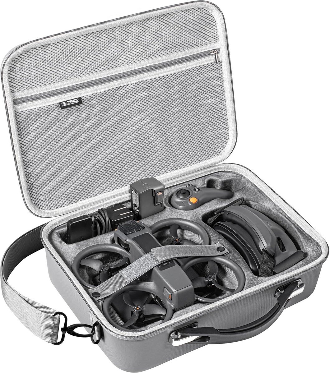 Draagtas voor DJI Avata 2 Fly Meer Combo Goggles 3-Opladen Hub Opbergtas - Grijs