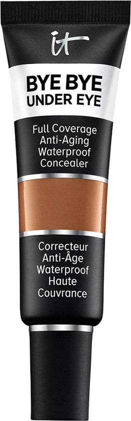 IT Cosmetics Bye Bye Under Eye Concealer - 24U Gepigmenteerde Dekking - Geformuleerd met Peptiden, Collageen, Hyaluronzuur en Vitamine E - Volledig Dekkend & Anti-Aging - Deep Honey 43.0 - 12ml