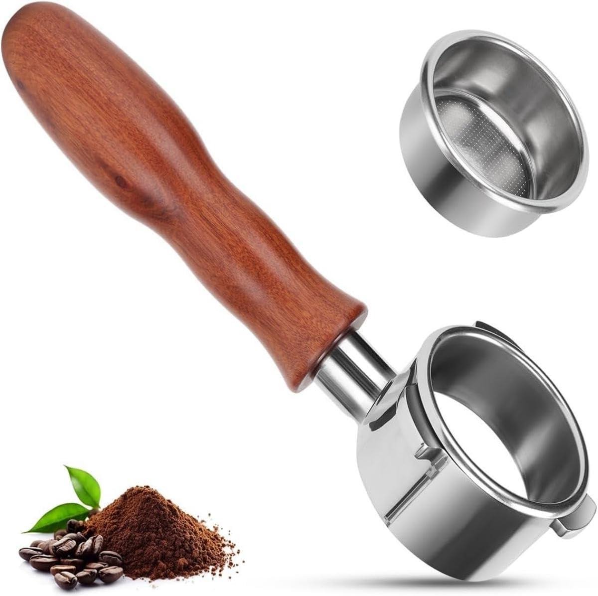 54mm Bodemloze Zeefdrager met Puck-scherm Compatibel met Sage Breville Barista 870 878 880 Espresso Koffie Puck Zeef Splitgreep Zure Tak Roestvrij Staal
