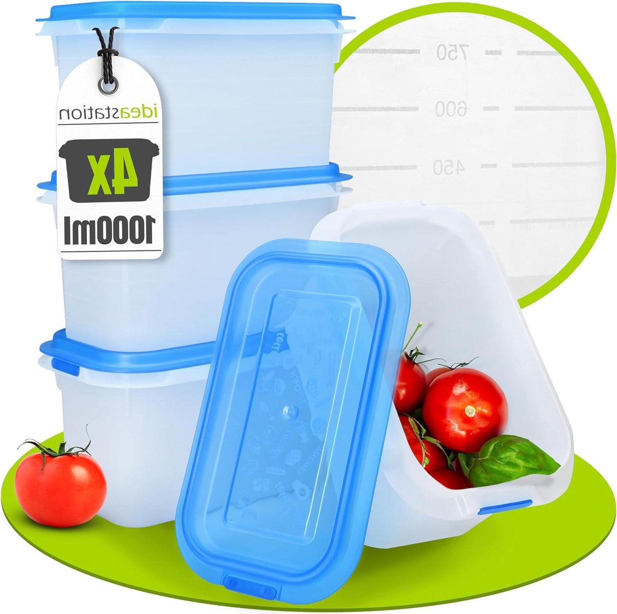 Herbruikbare onbreekbare bevroren blikjes 6 stuks - 600 ml - voor ontbijtgranen salade - ideaal voor feestjes kinderen baby's - buiten camping - kleur: 6 Stück/1000 ml diepvriesdozen