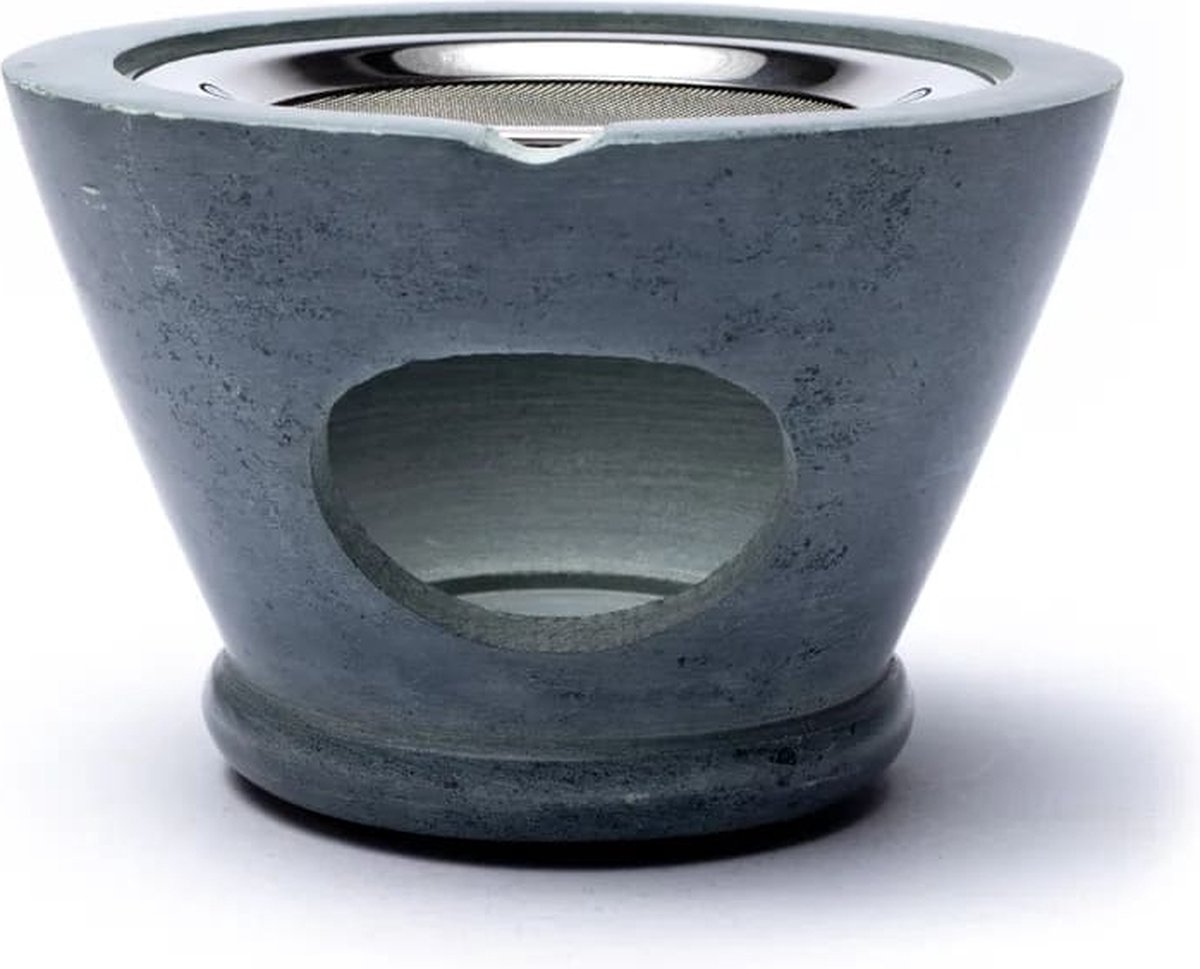 Goedkoopste Wierookbrander Maroque zeepsteen grijs zeef - 7x13 cm - M