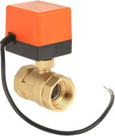 Gek Winkelen Elektrische kogelkraan, AC 220V Elektrische gemotoriseerde 2-weg messing kogelkraan, 1.6Mpa draad met 3 draden DN15 DN25(DN15