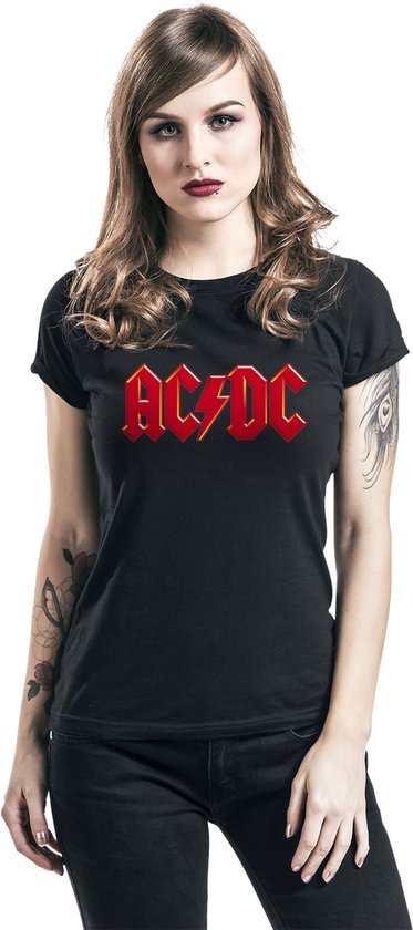 T-shirt AC/ DC rouge avec logo noir L en Katoen - Produits dérivés du groupe, Groupes, Durabilité