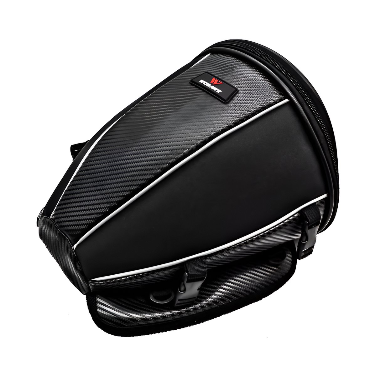 CarryQuest® - Motor Rugzak - Zadeltas Motor - Motorfiets Rugzak - Waterdicht + Lichtgewicht + 15L Capaciteit - Zwart Carbon